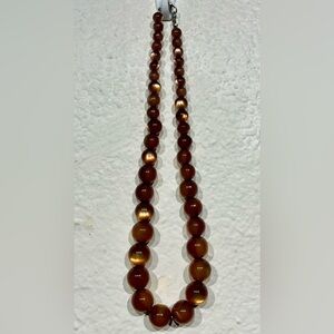 Vintage Brown Translucent Beaded Necklace